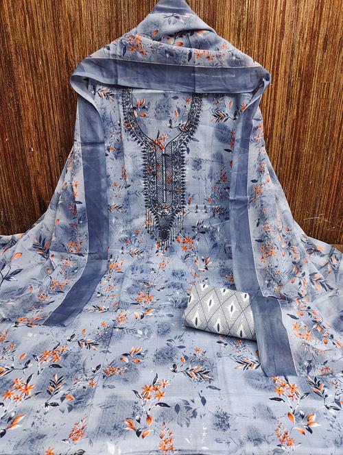 women floral embroidered unstitched suit set - 21980246 - Very Small Image - 1