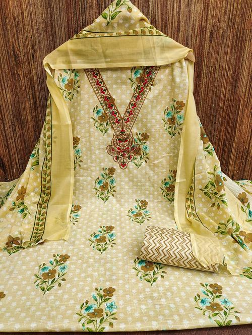 women floral embroidered unstitched suit set - 21980350 - Very Small Image - 1