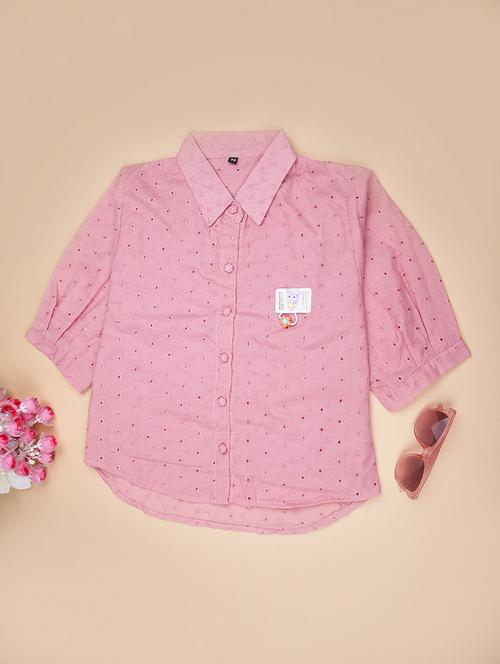 girls self designed collared puff sleeve top - 21980562 - Very Small Image - 1