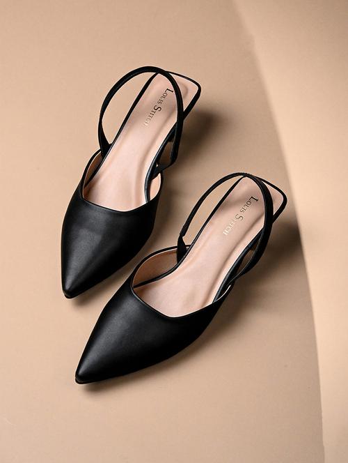 women black solid pointed mules  - 21980913 - Very Small Image - 1