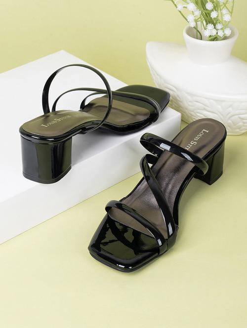 women solid slip on block heels - 21980924 - Very Small Image - 1