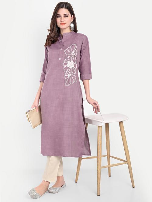 women embroidered three quarter sleeve kurta - 21981046 - Very Small Image - 1