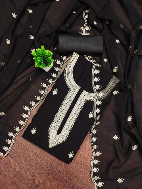 women embroidered unstitched suit set - 21981238 - Very Small Image - 1