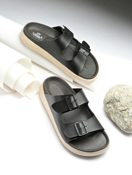 men black solid slip on sandal - 21981650 - Very Small Image - 1