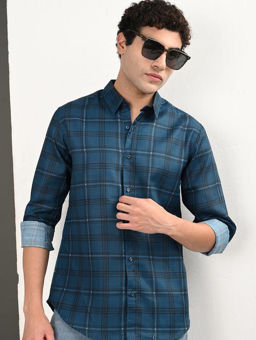 men checkered long sleeve regular fit casual shirt - 21982206 - Very Small Image - 1