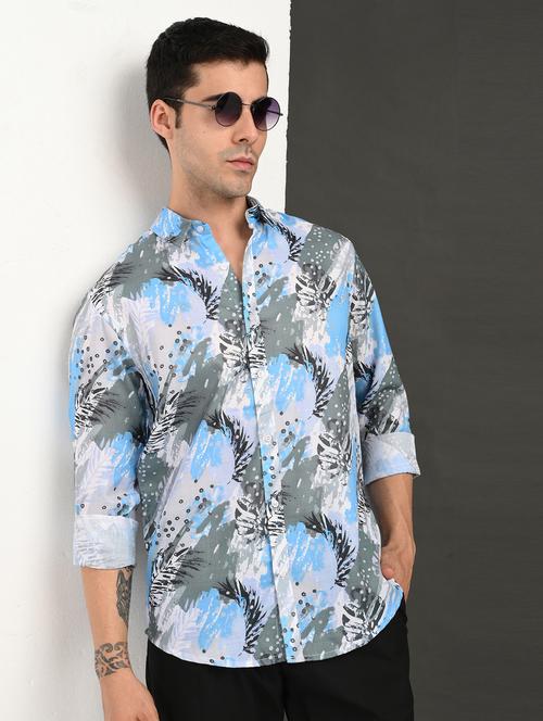 men printed long sleeve regular fit casual shirt - 21982209 - Very Small Image - 1