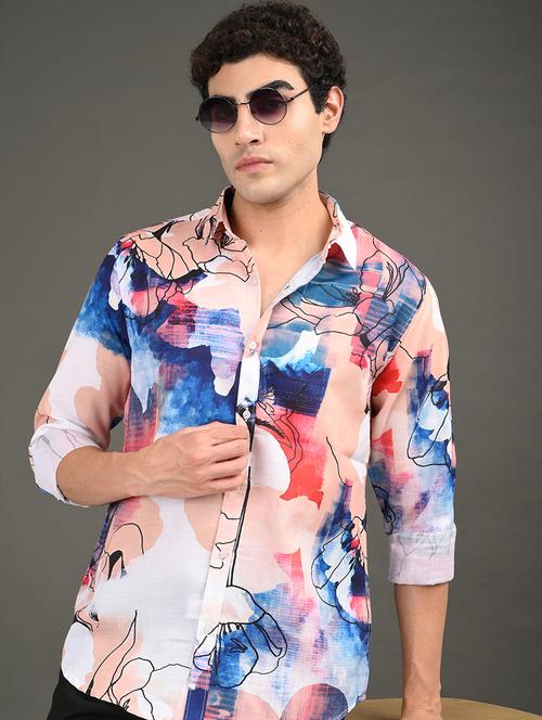 men printed long sleeve regular fit casual shirt - 21982214 - Very Small Image - 1