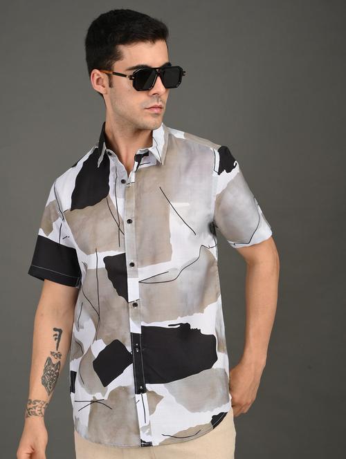 Men Printed Short Sleeve Regular Fit Casual Shirt - 21982250 - Very Small Image - 1
