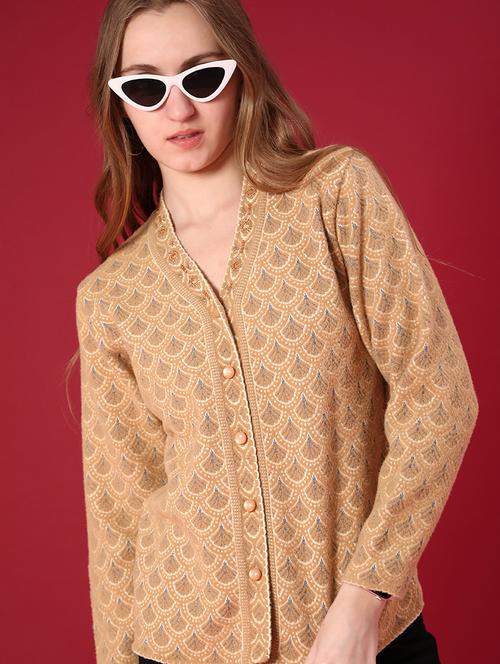 women self design long sleeve cardigan - 21982552 - Very Small Image - 1