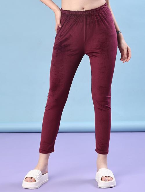 women solid ankle length woolen leggings - 21982629 - Very Small Image - 1