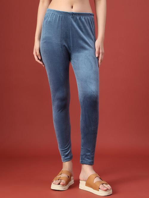 women solid mid rise woolen legging - 21982633 - Very Small Image - 1