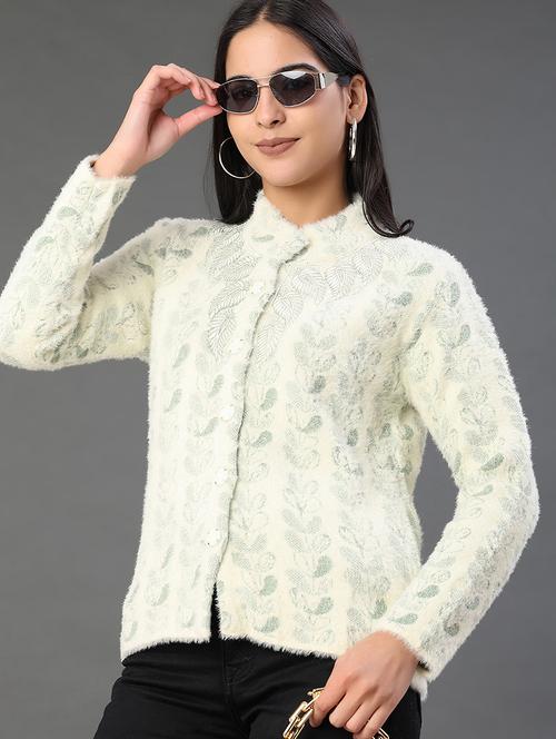 women self designed long sleeve cardigan - 21982635 - Very Small Image - 1