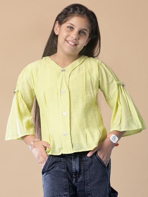 girls solid bell sleeve top - 21982714 - Very Small Image - 1