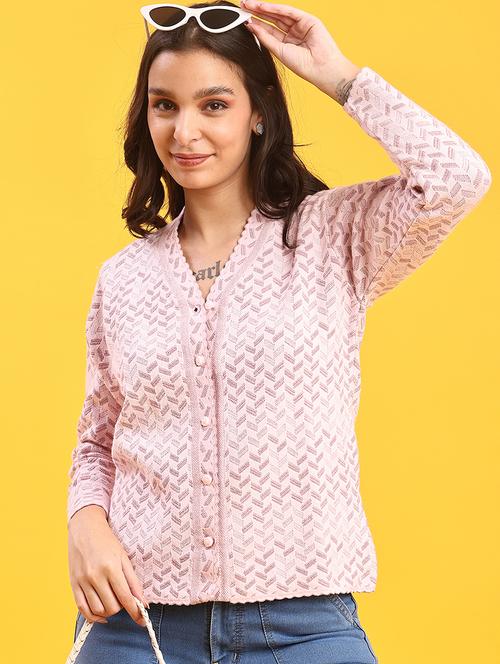 women self design long sleeve cardigan - 21982804 - Very Small Image - 1