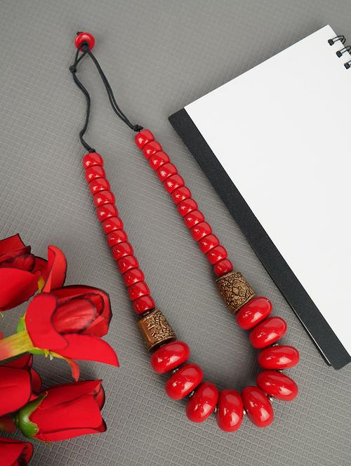 ethnic tribal handmade resin beaded fashion long necklace - 21982847 - Very Small Image - 1