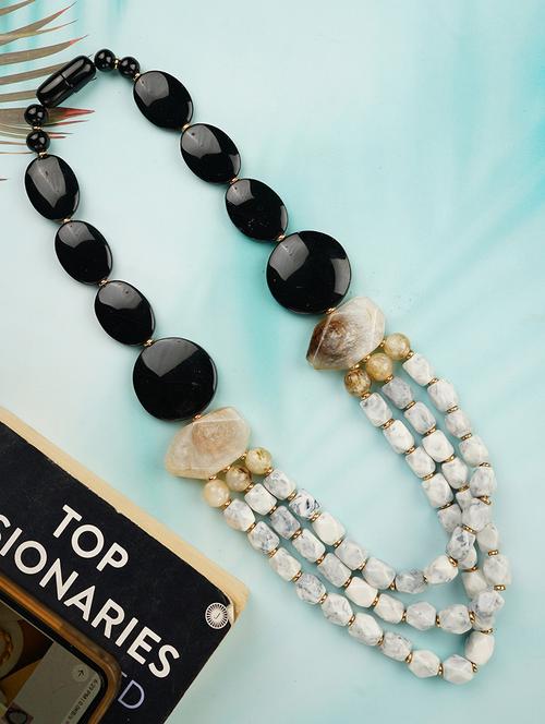 women resin beaded fashion necklace - 21982890 - Very Small Image - 1