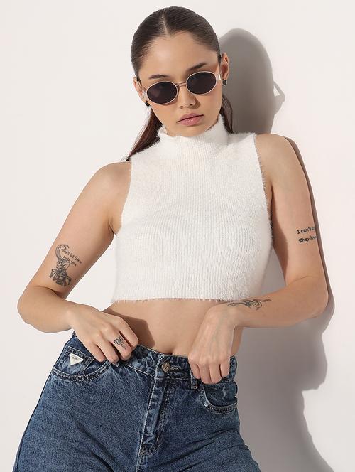women white solid sleeveless tank top - 21983017 - Very Small Image - 1