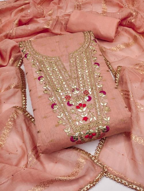 women self design embroidered unstitched suit set - 21983339 - Very Small Image - 1