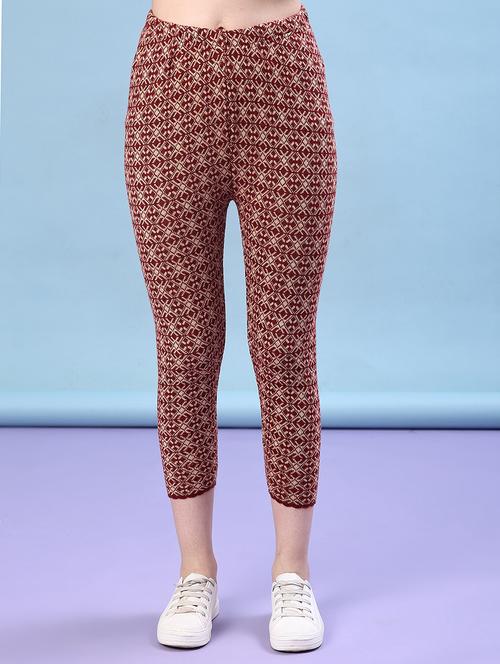 women self design ankle length woolen leggings - 21983533 - Very Small Image - 1