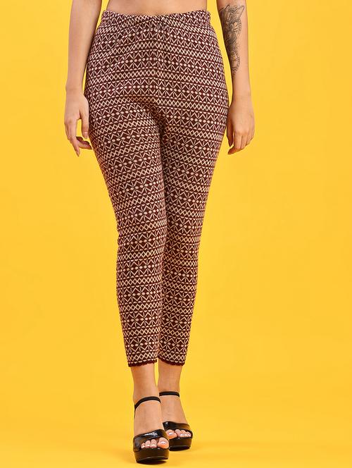 women self design ankle length woolen leggings - 21983534 - Very Small Image - 1