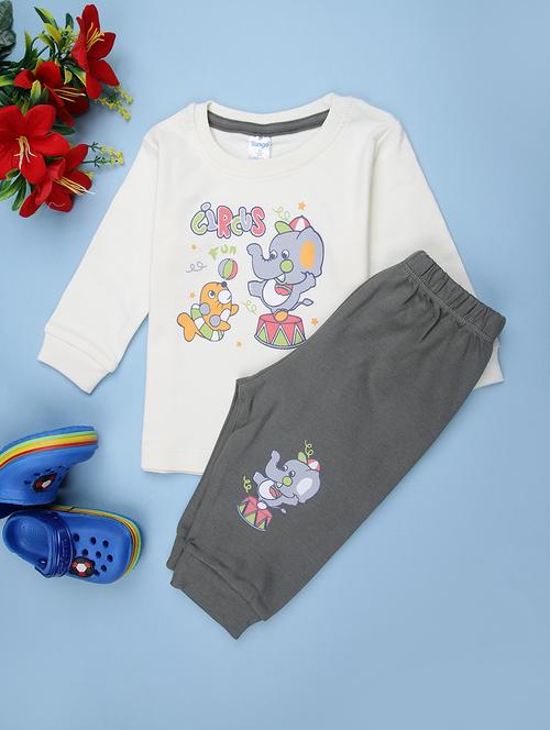 boys printed t-shirt & jogger casual wear set - 21983562 - Very Small Image - 1