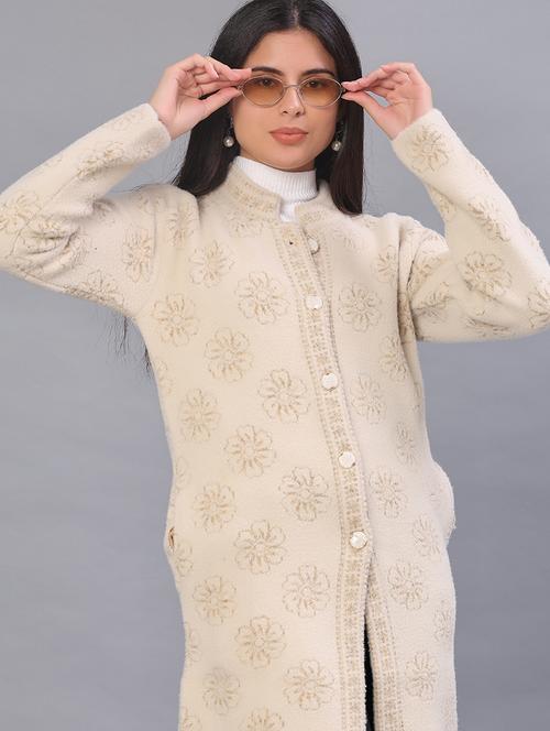 women self design long sleeve cardigan - 21983916 - Very Small Image - 1