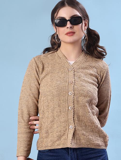 women self design long sleeve cardigan - 21983918 - Very Small Image - 1