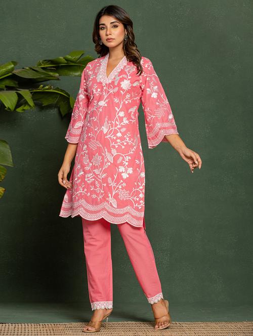 women floral three quarter sleeve ethnic co-ord set - 21985478 - Very Small Image - 1