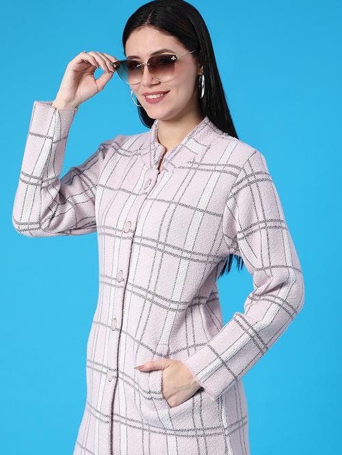 women checkered long sleeve cardigan - 21985863 - Very Small Image - 1