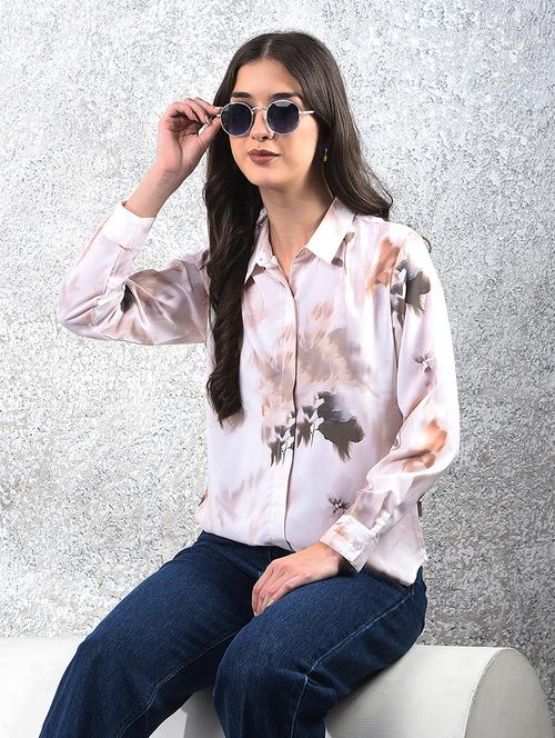 women printed long sleeve collared shirt - 21986077 - Very Small Image - 1