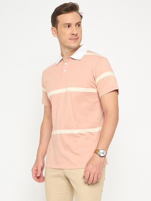 men striped short sleeve polo t-shirt - 21986291 - Very Small Image - 1
