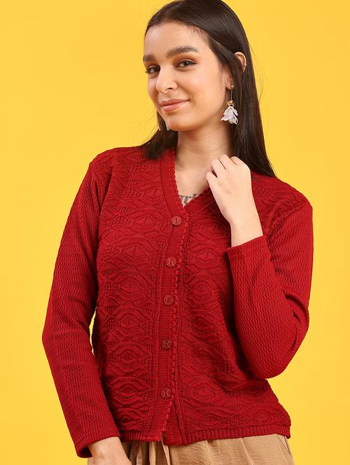 women self design long sleeve cardigan - 21986360 - Very Small Image - 1