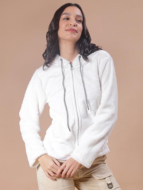 women solid long sleeve hooded sweatshirt - 21986397 - Very Small Image - 1