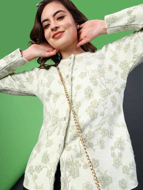 women self designed long sleeve cardigan - 21986446 - Very Small Image - 1