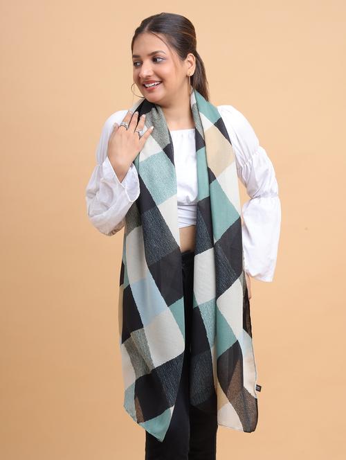 women checkered viscose scarf   - 21986811 - Very Small Image - 1