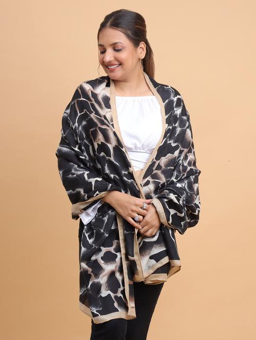 women abstract print viscose scarf   - 21986812 - Very Small Image - 1