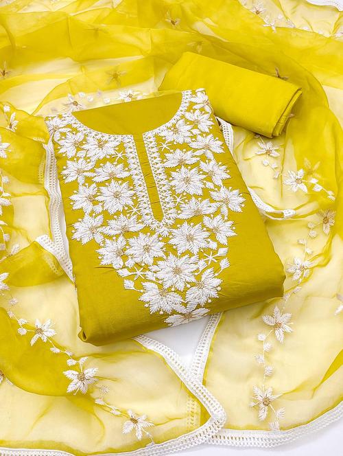 women solid with work embroidered unstitched suit set - 21986863 - Very Small Image - 1