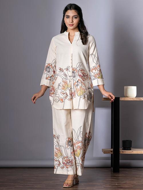 women floral three quarter sleeve ethnic co-ord set - 21987045 - Very Small Image - 1