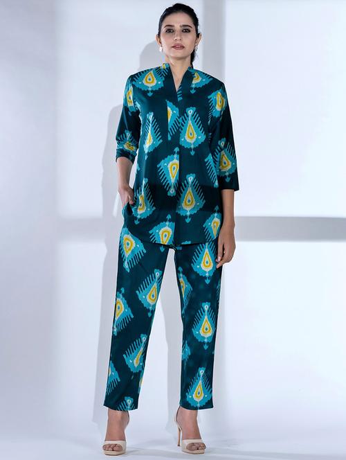 women printed three quarter sleeve ethnic co-ord set - 21987057 - Very Small Image - 1