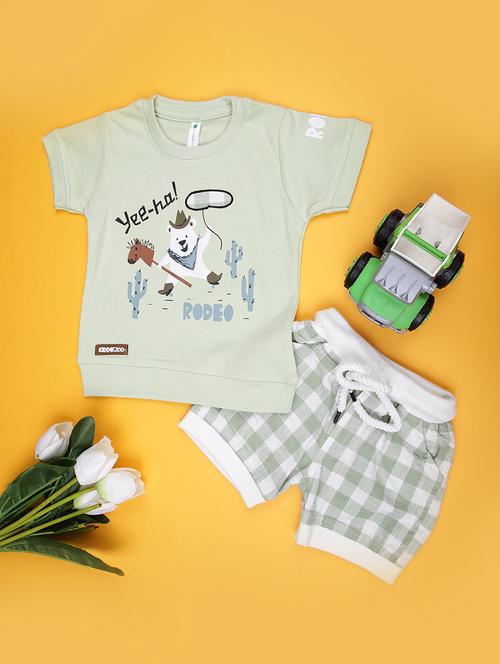 Boys Printed Shirt & Shorts Casual Wear Set - 21987642 - Very Small Image - 1