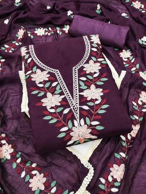 women floral embroidered unstitched suit set - 21987986 - Very Small Image - 1
