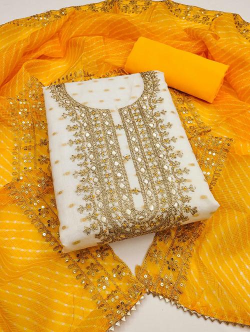 women self design embroidered unstitched suit set - 21988012 - Very Small Image - 1