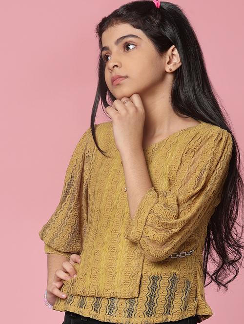 girls self designed puff sleeve top - 21988503 - Very Small Image - 1