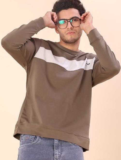 men color block long sleeve regular fit sweatshirt - 21988598 - Very Small Image - 1