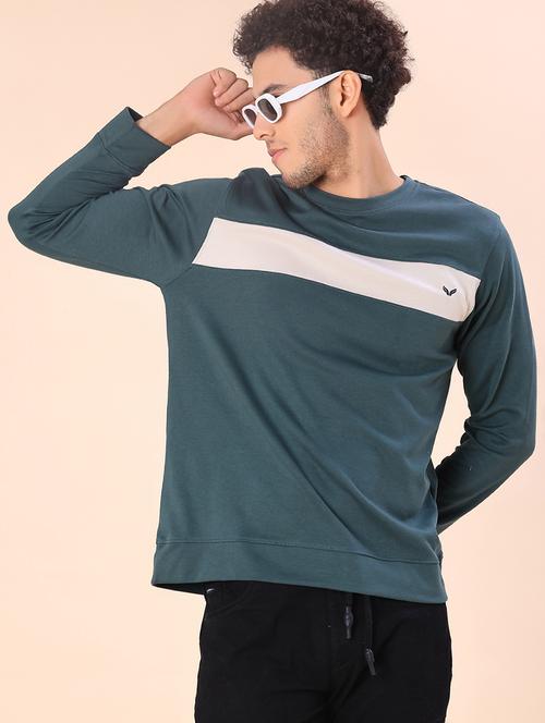 men color block long sleeve regular fit sweatshirt - 21988599 - Very Small Image - 1