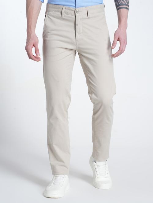 men solid mid rise flat front casual chinos  - 21988893 - Very Small Image - 1