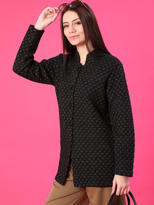 women self design long sleeve cardigan - 21989643 - Very Small Image - 1