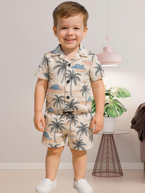 boys printed shirt & shorts co-ords set - 21990761 - Very Small Image - 1