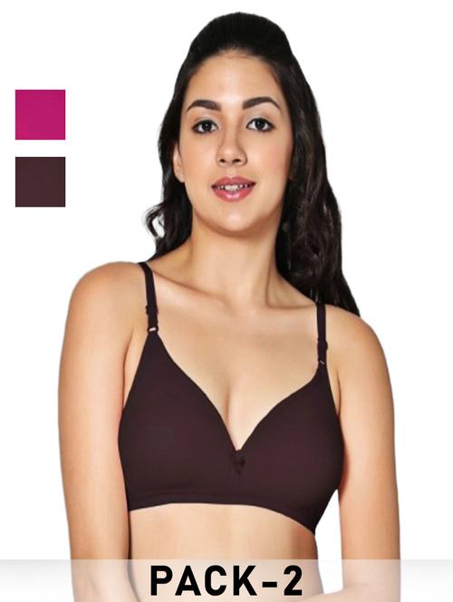 women pack of 2 solid non padded bra - 21990811 - Very Small Image - 1
