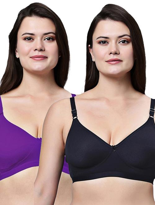 women pack of 2 solid non wired t-shirt bra - 21991009 - Very Small Image - 1